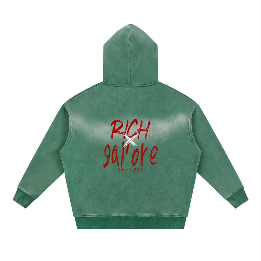 GAL';ORE CO. Two-way Zipper Boxy Fleece Hoodie
