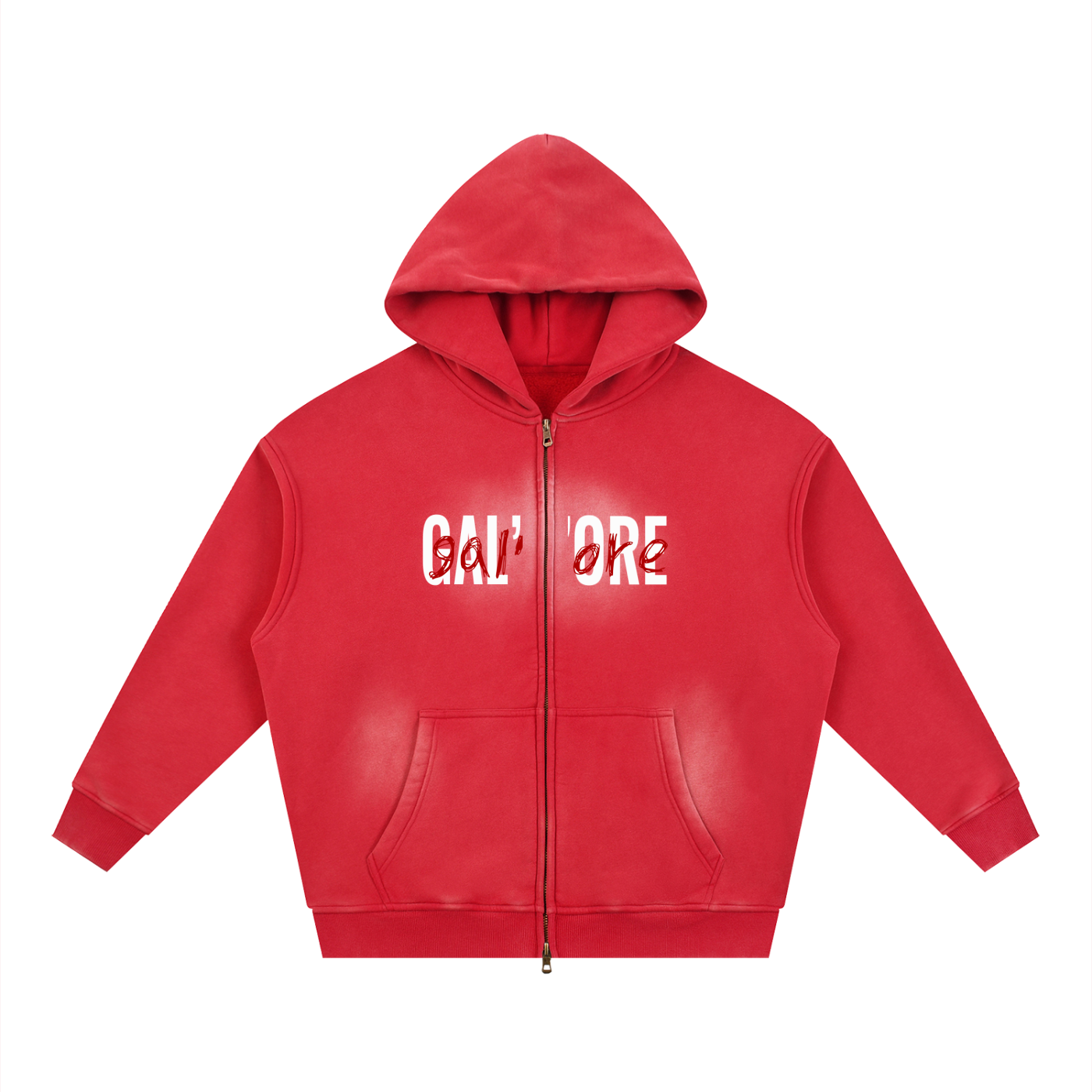 GAL';ORE CO. Two-way Zipper Boxy Fleece Hoodie