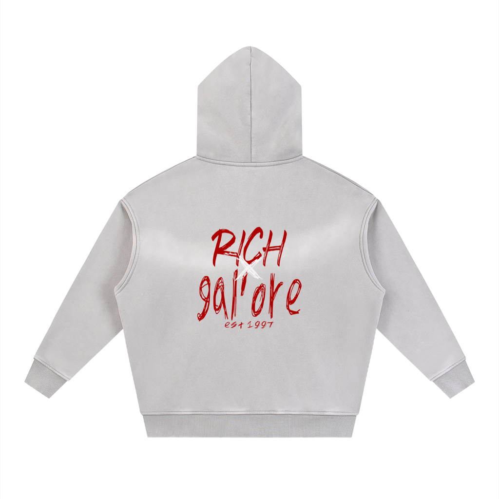 GAL';ORE CO. Two-way Zipper Boxy Fleece Hoodie