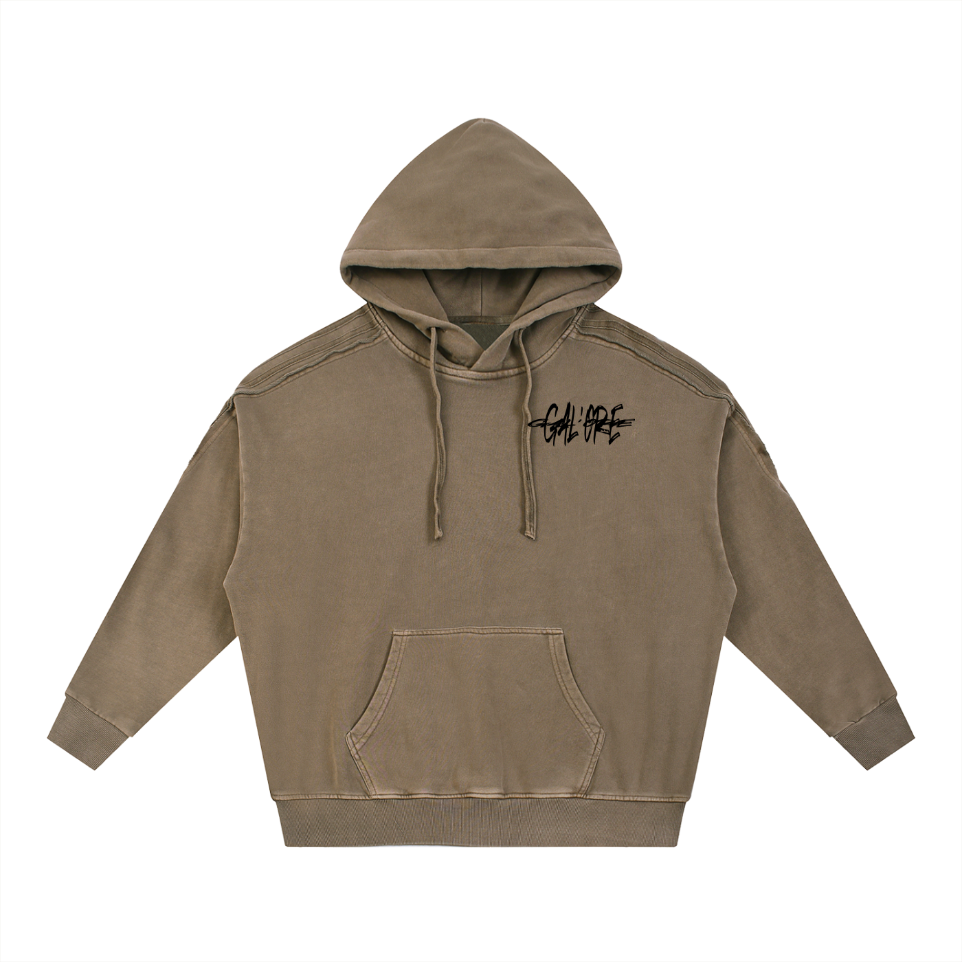 GAL’ORE CO. Washed Tape Raw Edge Hoodie