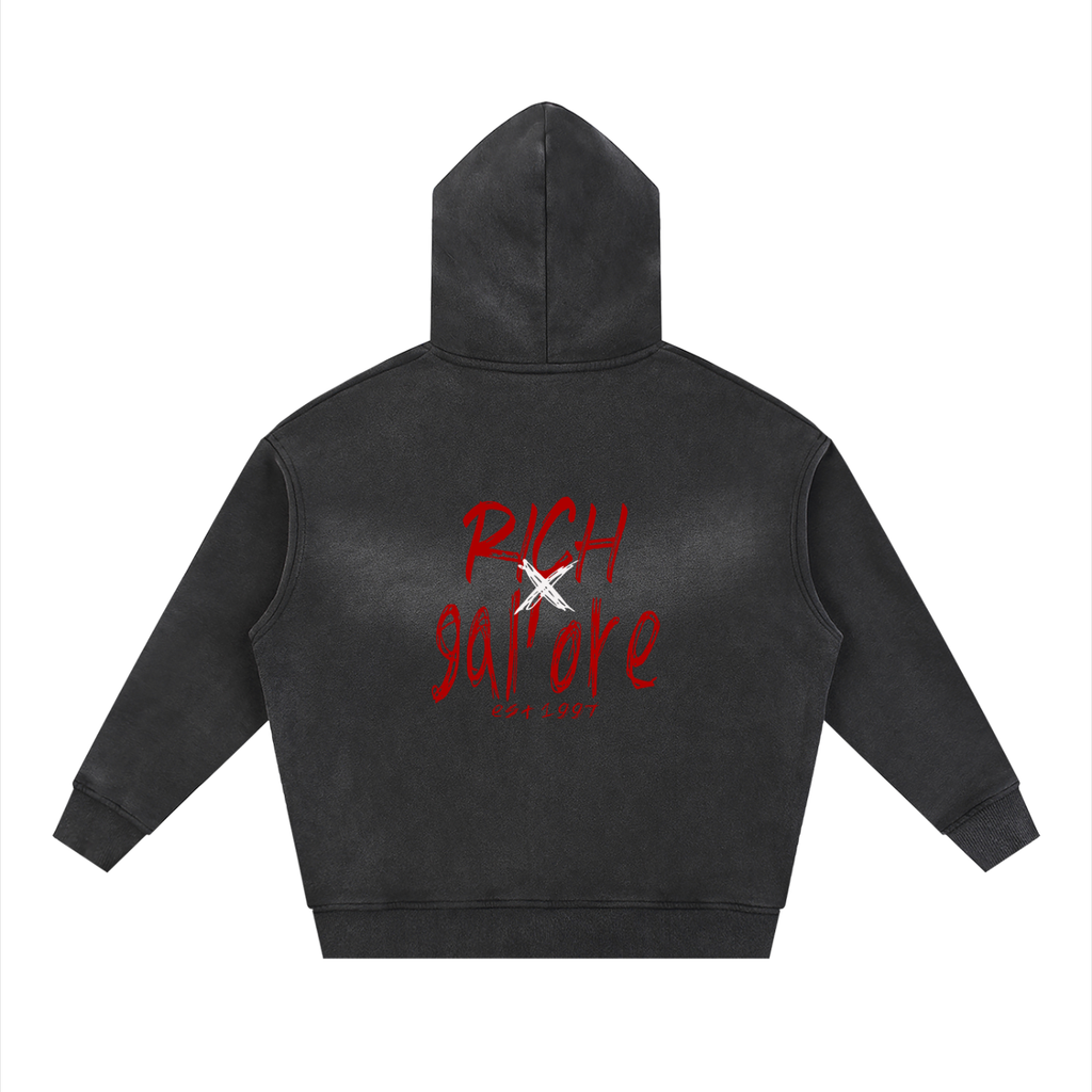 GAL';ORE CO. Two-way Zipper Boxy Fleece Hoodie