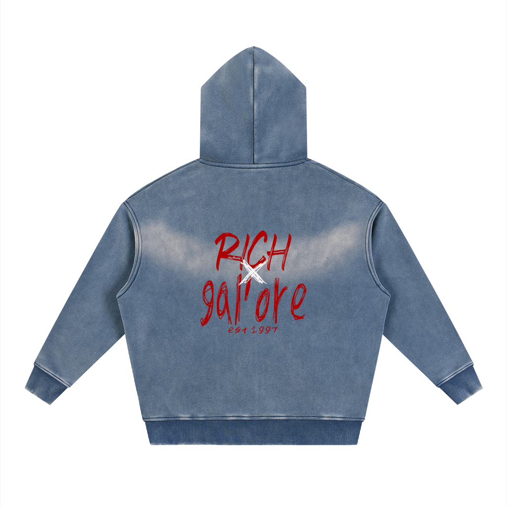GAL';ORE CO. Two-way Zipper Boxy Fleece Hoodie